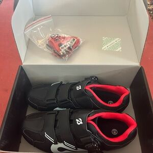Peloton Black and Red Athletic Shoes